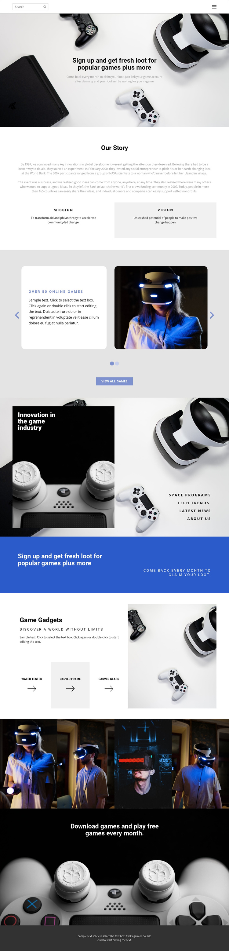 Modern gadgets One Page Template