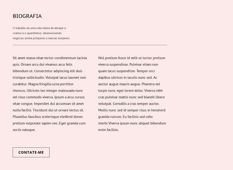 Biografia Design do site