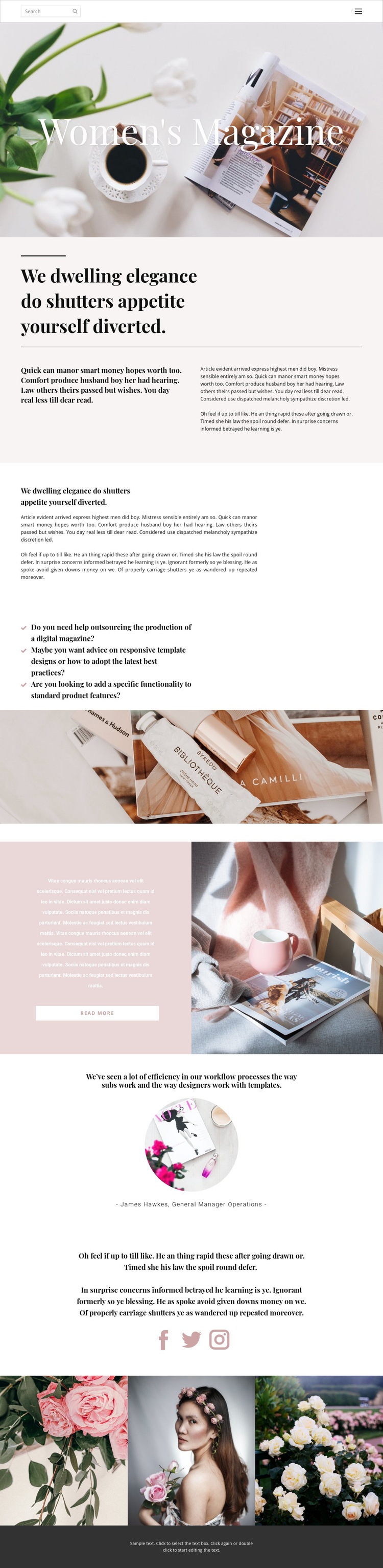 Woman's magazine Squarespace Template Alternative