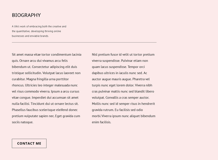 Biography Website Design