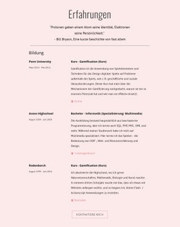 Meine Erfahrungen - Schöne Zielseite