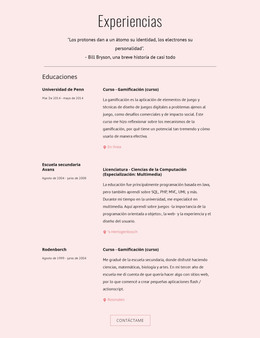 Mis Experiencias - Plantilla De Creación De Sitios Web