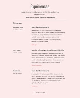 Mes Expériences - HTML Generator Online