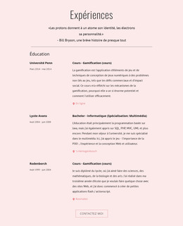 Mes Expériences - Modèle De Création De Site Web