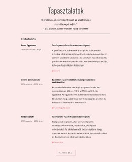 Tapasztalataim - Webhelysablonok