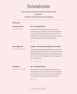 Moje Doswiadczenia - Szablon Kreatora Stron Internetowych