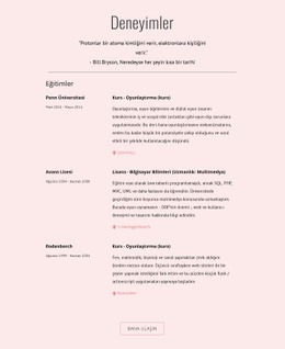 Tecrübelerim - Web Sitesi Şablonları