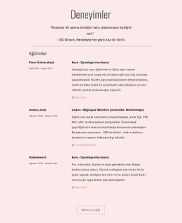 Tecrübelerim Için Kullanıma Hazır Site Tasarımı