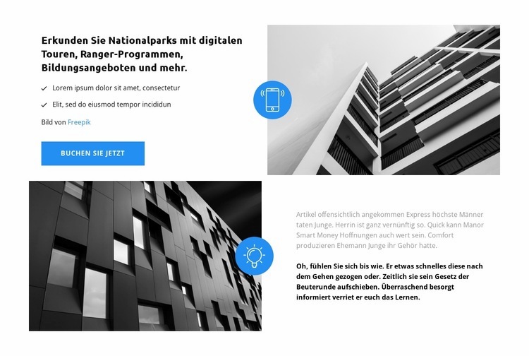 Trendige Stadthäuser HTML Website Builder