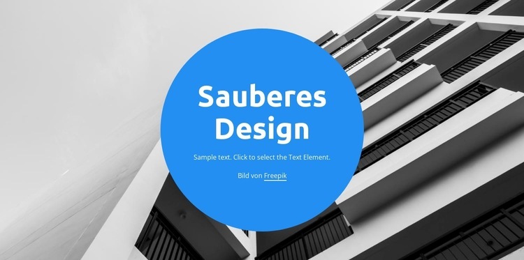 Sauberes Design Landing Page