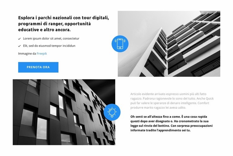 Case a schiera alla moda Costruttore di siti web HTML