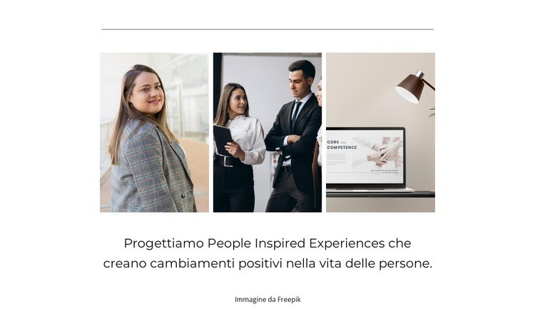 Il nostro spazio aperto Mockup del sito web