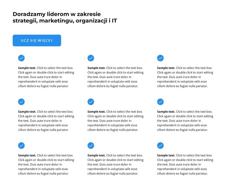 Dziewięć tekstów Projekt strony internetowej