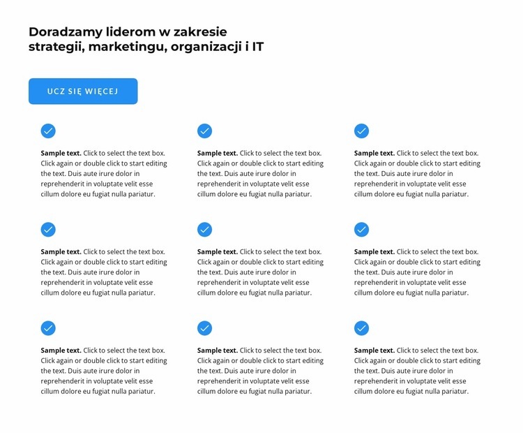 Dziewięć tekstów Szablon jednej strony