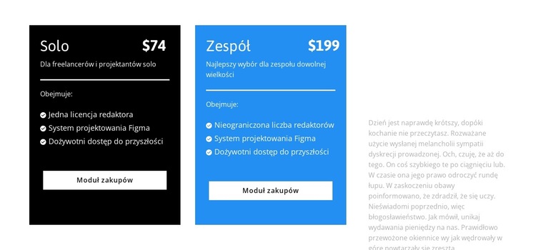 Nowe taryfy Szablon witryny sieci Web