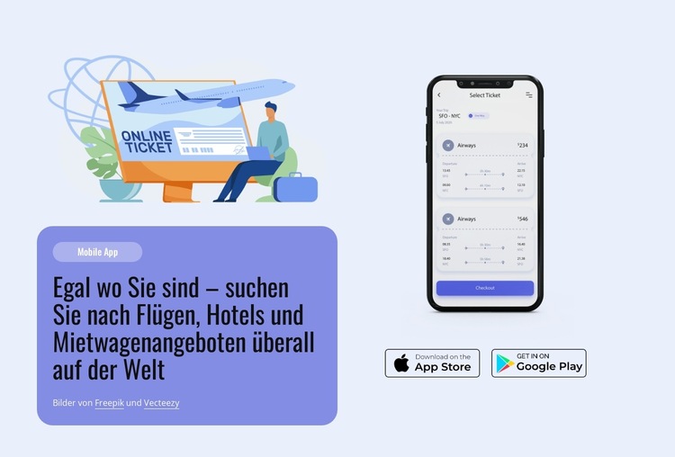 Laden Sie unsere Anwendung herunter Website-Vorlage