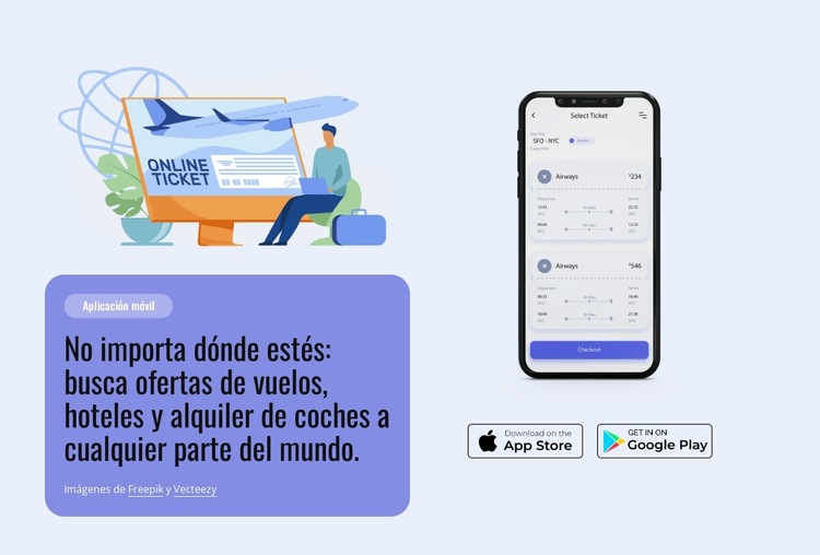Descarga nuestra aplicación Plantilla de sitio web