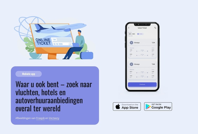 Download onze applicatie Website sjabloon