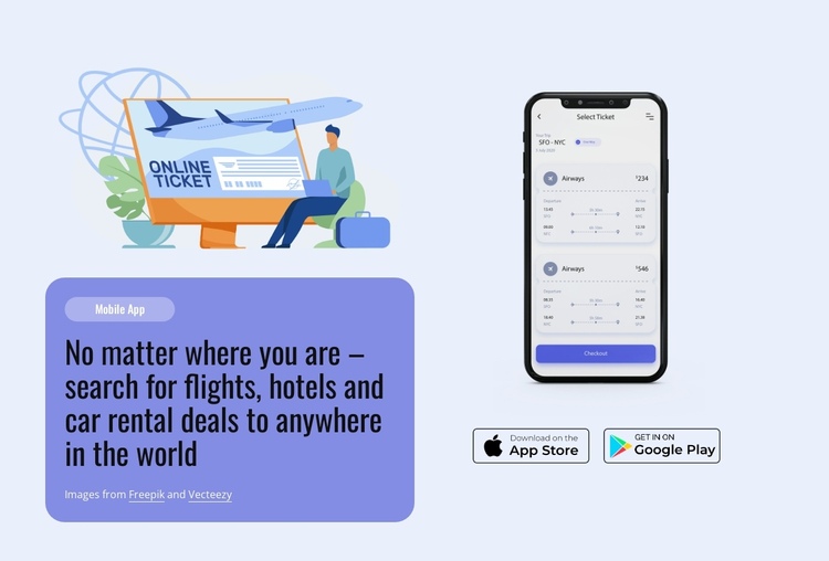 Download our application One Page Template