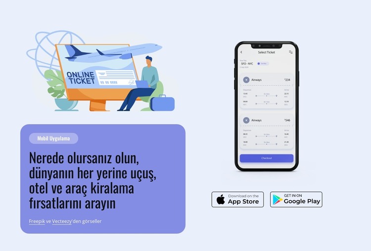 Uygulamamızı indirin HTML Şablonu
