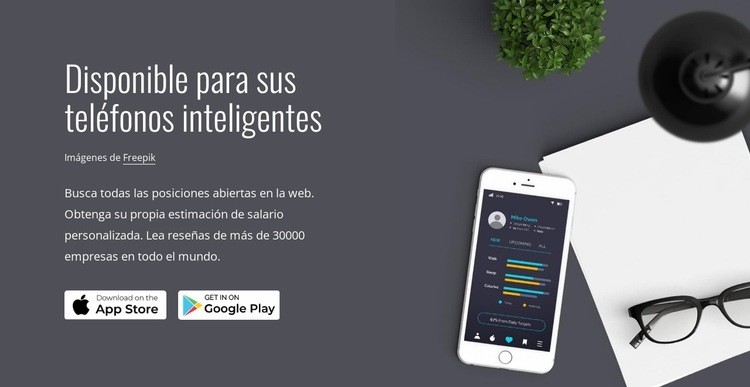 Aplicaciones móviles Plantillas de creación de sitios web