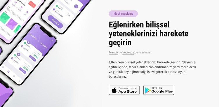 Platformlar arası mobil uygulamalar Web Sitesi Mockup'ı