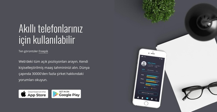 Mobil uygulamalar Web Sitesi Oluşturucu Şablonları