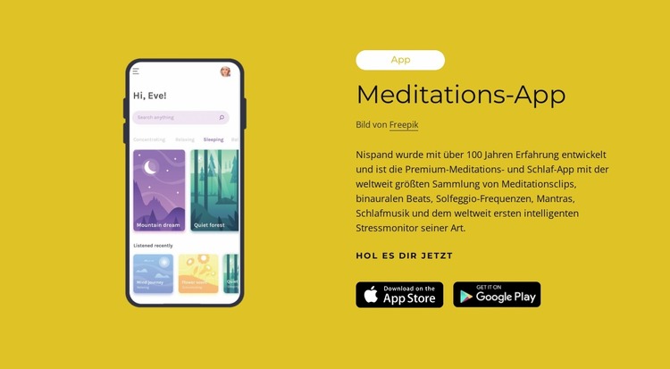 Meditations-App Joomla Vorlage