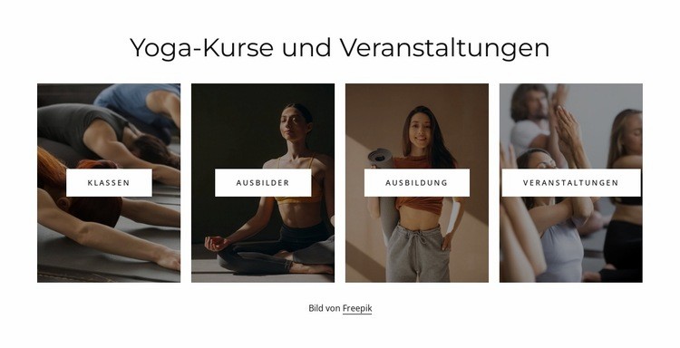 Yogakurse und Veranstaltungen Website design