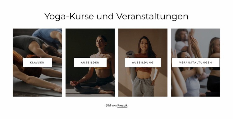 Yogakurse und Veranstaltungen Website-Modell