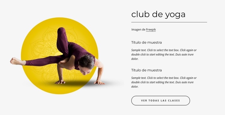 club de hatha yoga Maqueta de sitio web