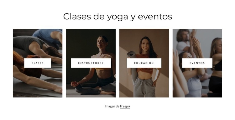 clases de yoga y eventos Maqueta de sitio web