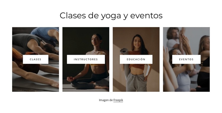 clases de yoga y eventos Plantilla de sitio web