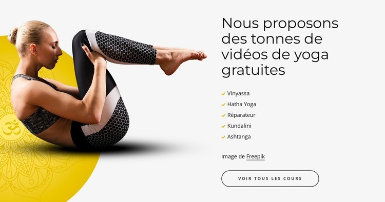 Vidéos de yoga gratuites Modèles de constructeur de sites Web
