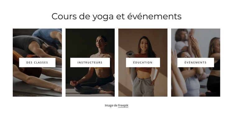 Cours et événements de yoga Modèles de constructeur de sites Web