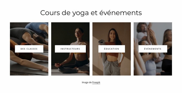 Cours et événements de yoga Maquette de site Web