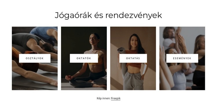 Jógaórák és rendezvények Weboldal tervezés