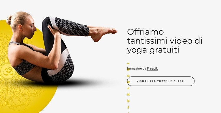 Video di yoga gratis Mockup del sito web