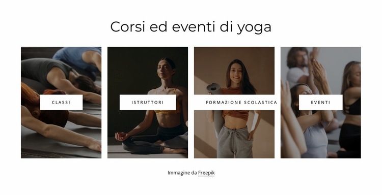 Corsi ed eventi di yoga Mockup del sito web