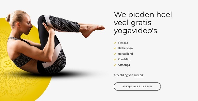 Gratis yogavideo's Website ontwerp