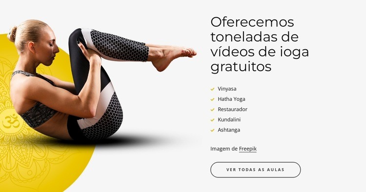 vídeos gratuitos de ioga Construtor de sites HTML