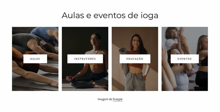 Aulas e eventos de ioga Design do site