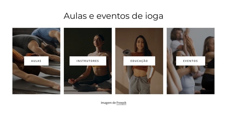 Aulas e eventos de ioga Landing Page