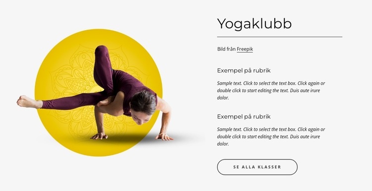 Hatha yogaklubb WordPress -tema