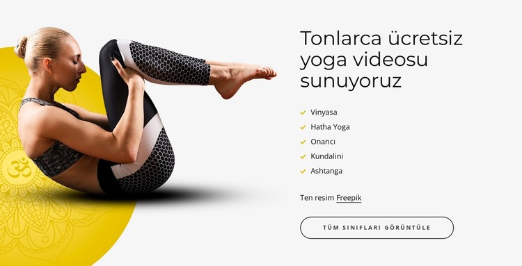 ücretsiz yoga videoları HTML Şablonu