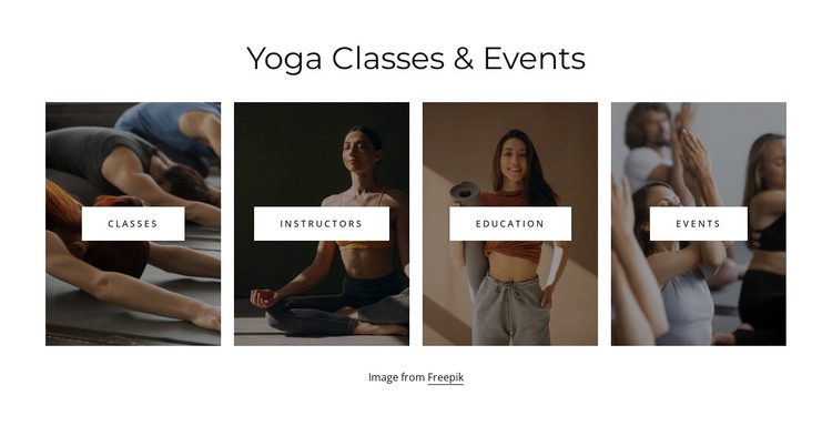 Yoga classes and events Web Design