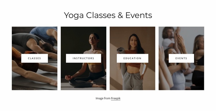 Yoga classes and events Website Mockup