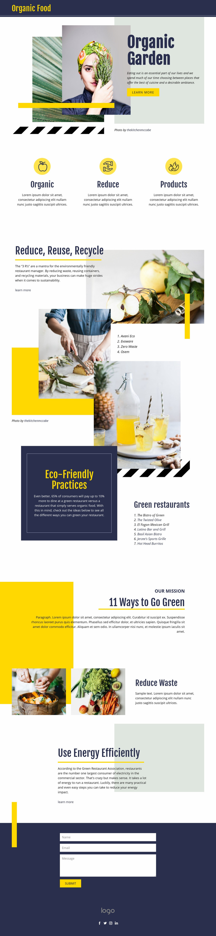 Organic natural food Web Page Design