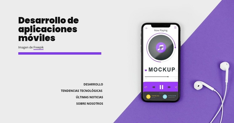 Desarrollo de aplicaciones móviles Plantilla de sitio web