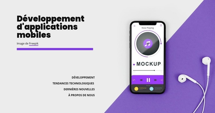 Développement d'applications Mobole Maquette de site Web